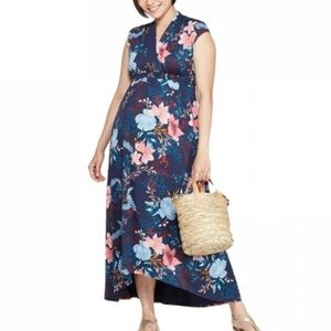 Floral Navy Maxi Dress- Maternity
